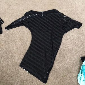 Black Off Shoulder Sequin Dress